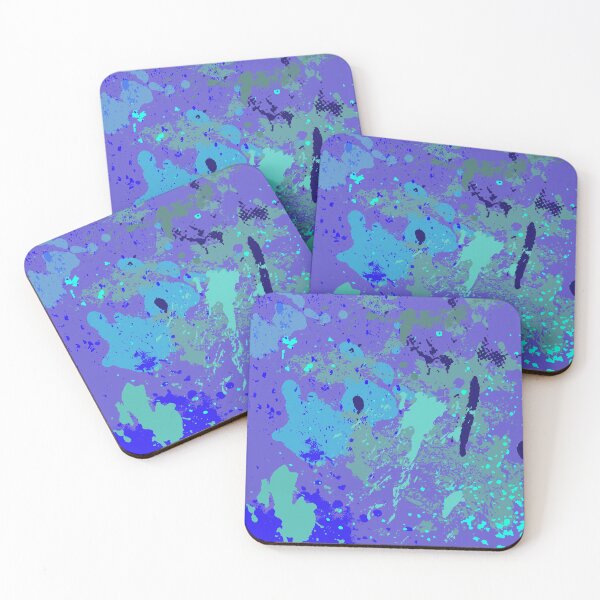 Item preview, abstract blue paint splatter designed and sold by pauloneill-art.