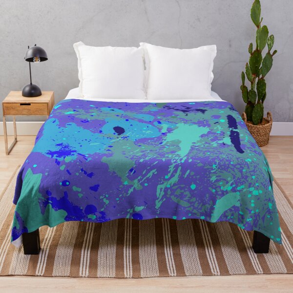 Item preview, abstract blue paint splatter designed and sold by pauloneill-art.