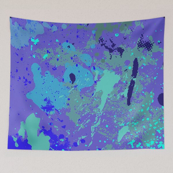 Item preview, abstract blue paint splatter designed and sold by pauloneill-art.