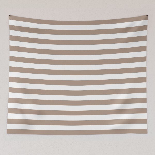 Item preview, Small WARM TAUPE and WHITE Horizontal STRIPES designed and sold by RachelMacht.