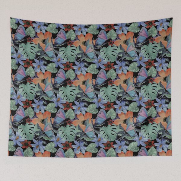 Item preview, flowers on leaves background designed and sold by Relindis.