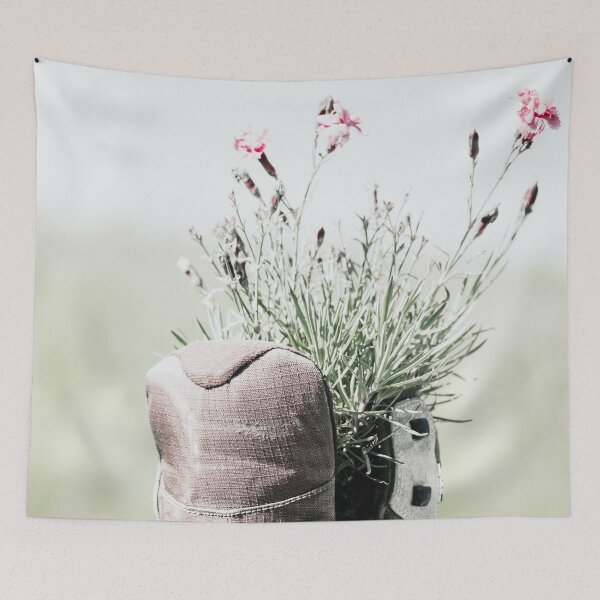 Item preview, Hiking boot with flowers photo designed and sold by Melissa Peltenburg.