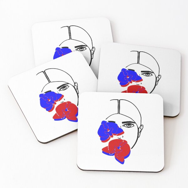 Item preview, Woman face line art with flowers designed and sold by zherra.