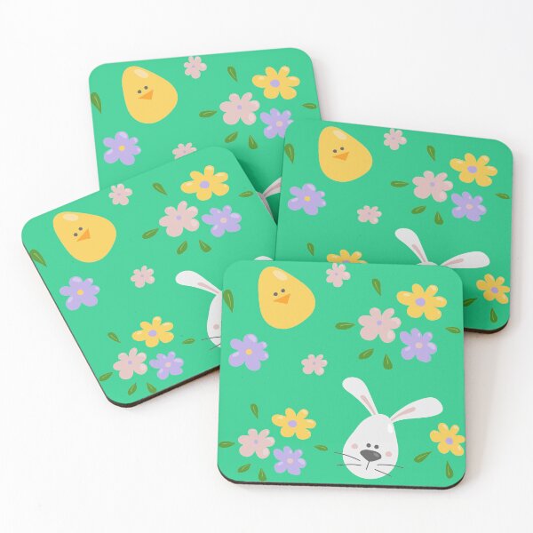 Item preview, Easter chicken and bunny pattern GREEN designed and sold by MarcinkuGreta.