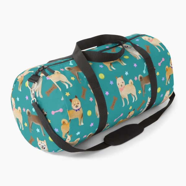 Item preview, Shibu Inu / Ainu Dogs -  Cute Tan and Turquoise Dog Illustration Pattern  designed and sold by TheRainbowRoom.