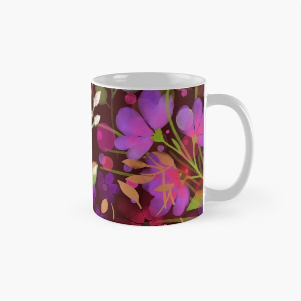 Aperçu de l'œuvre Modèle de fleurs aquarelle avec un fond coloré créée et vendue par Doucheka.