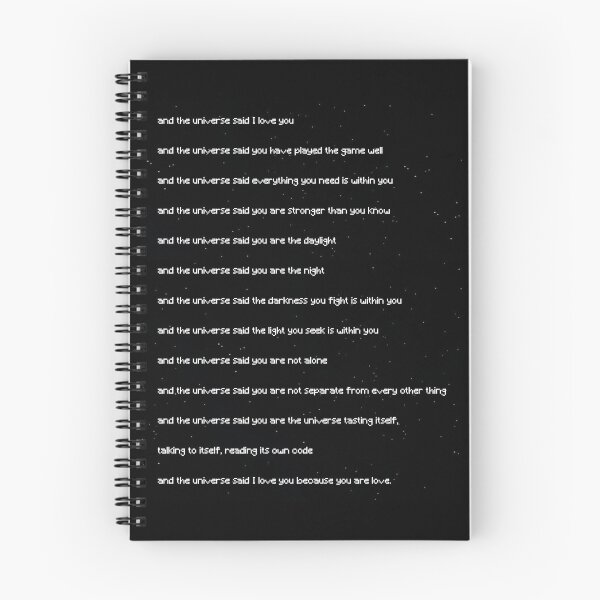 Item preview, and the universe said (minecraft end poem) designed and sold by claire evans.