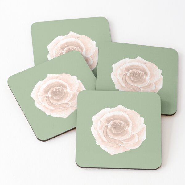 Item preview, Light pink rose on sage green designed and sold by Ninaeva.