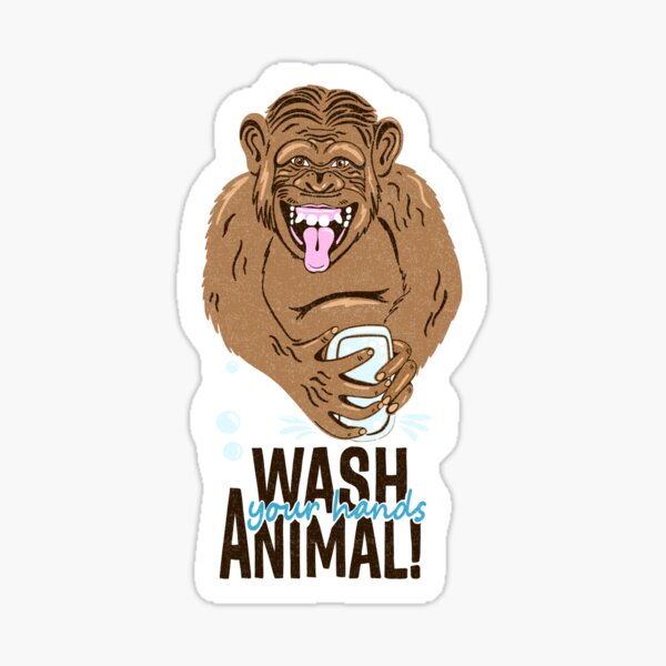 Wash Your Hands Animal!!   Sticker