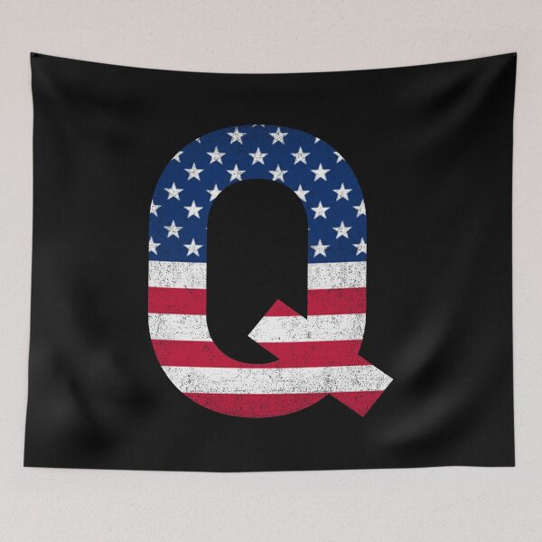 Item preview, Vintage Letter Q Capital Alphabet American Flag Q Gift designed and sold by Shariss.
