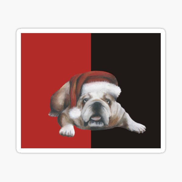 English bulldog at Christmas Sticker