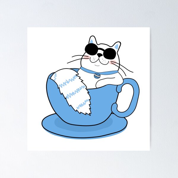 Item preview, Cat Wearing Sunglasses designed and sold by LineArtPrint.