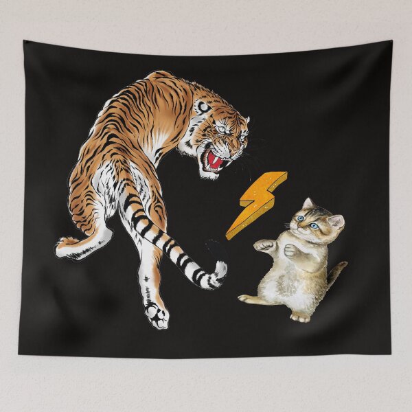 Item preview, Watercolor Cat Vs Tiger designed and sold by virillanissa.