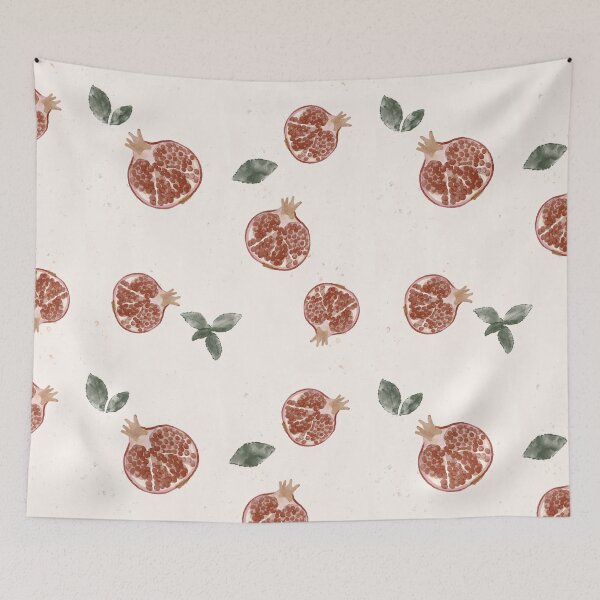 Item preview, Pomegranate and Mint Pattern  designed and sold by Gallerisa.