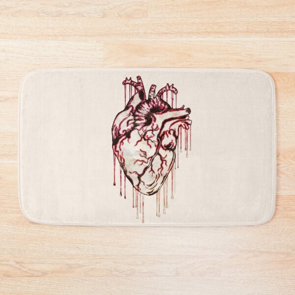 Item preview, human heart with drops of blood, watercolor style, anatomy art designed and sold by Collagedream.