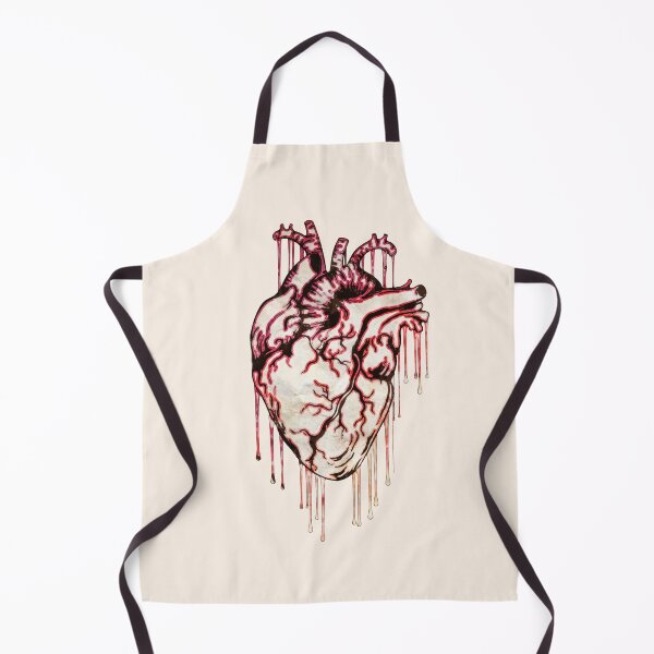 Item preview, human heart with drops of blood, watercolor style, anatomy art designed and sold by Collagedream.