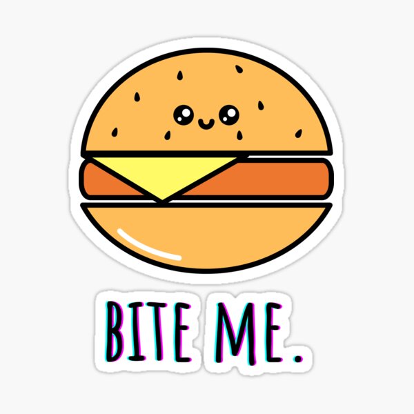 Bite Me Burger Sticker For Sale By Jennnikole Redbubble 9244