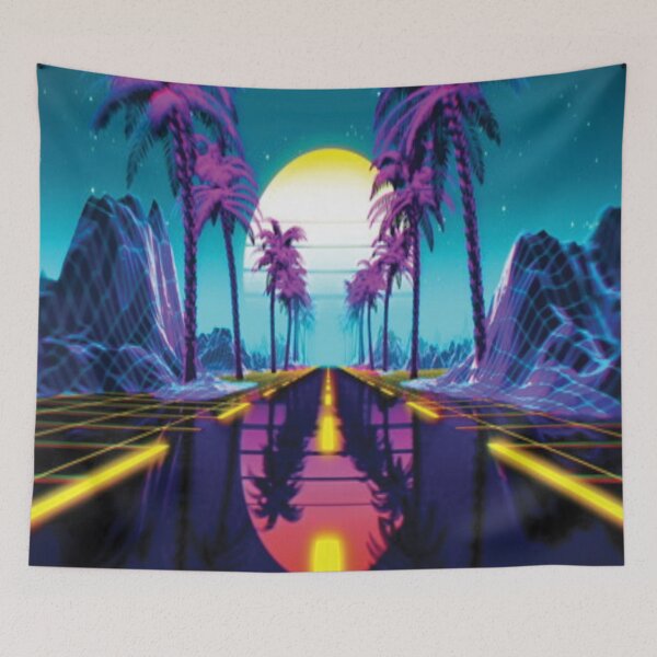Item preview, Eighties Retro Futuristic Science Fiction Video Game Background/Landscape Neon Lights designed and sold by NadeenInspires.