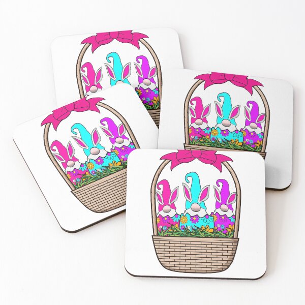 Item preview, 3 Easter Egg Gnomes in Easter Basket Pastel Spring Bunny Ears Rabbit Cute designed and sold by funnytshirtemp.