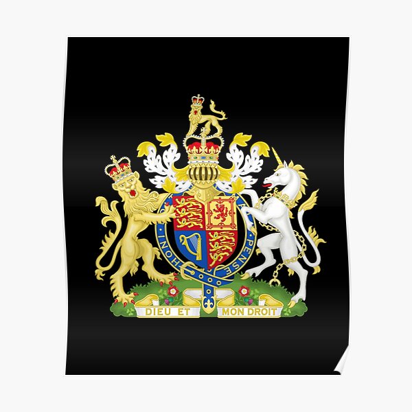 "Royal Coat of Arms of the United Kingdom Government" Poster for Sale