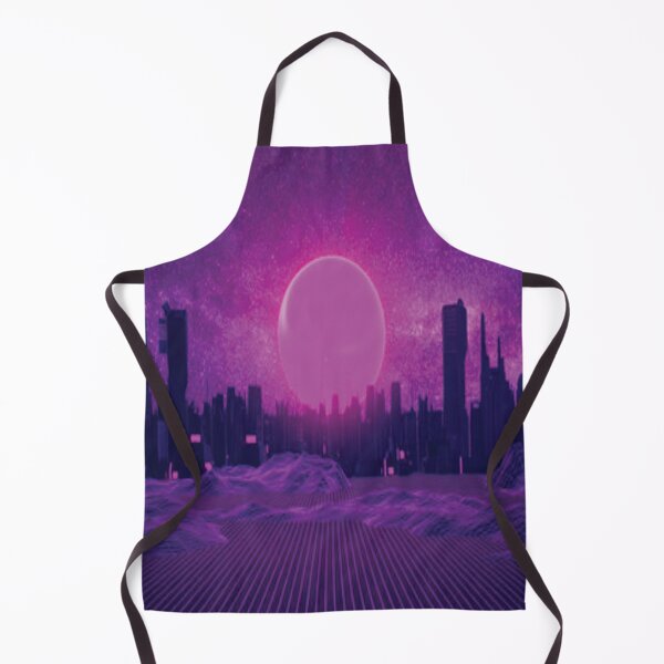 Item preview, Retro Nineties City Skyline Neon Glowing Sun High Rise Buildings designed and sold by NadeenInspires.