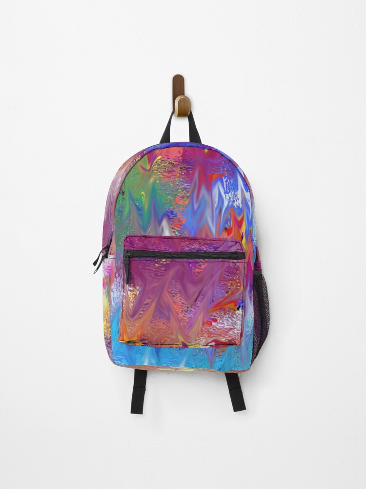 Thumbnail 1 of 3, Backpack, Rainbow Ripples designed and sold by headtrackerart.