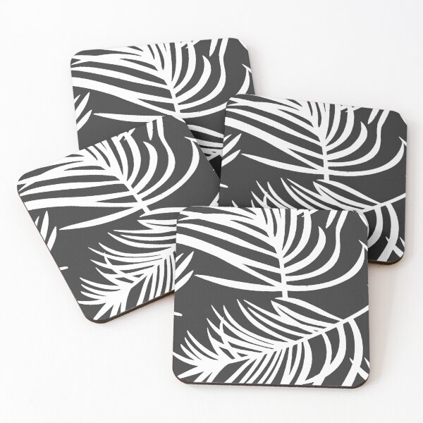 Item preview, zebra fronds - black and white - dark mode designed and sold by TheDiamondRiot.