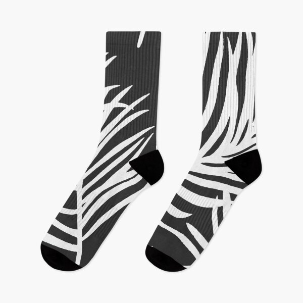 Item preview, zebra fronds - black and white - dark mode designed and sold by TheDiamondRiot.