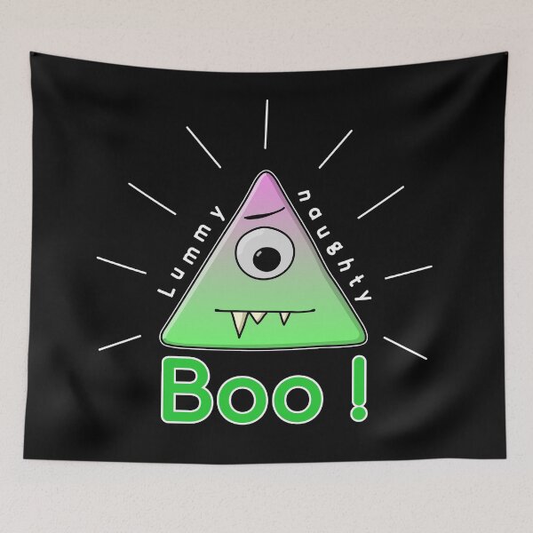 Item preview, Lummy Naughty - cute triangle monster - illuminati pun - dark BG designed and sold by reIntegration.