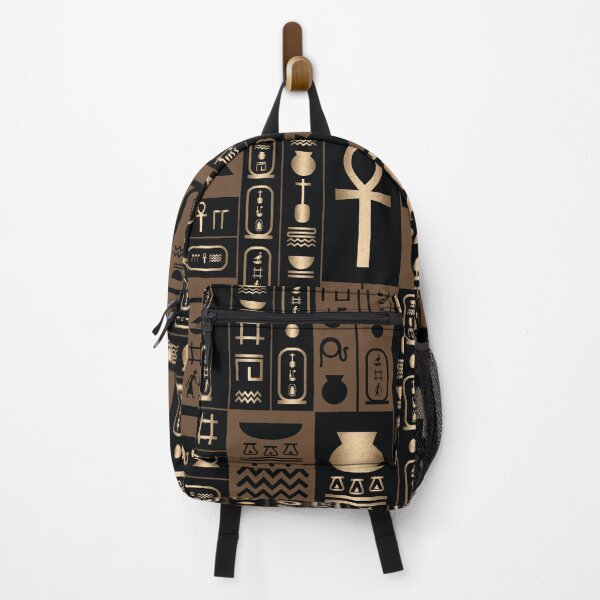 Item preview, Black Gold Brown Ancient Egyptian Hieroglyphs Pattern designed and sold by CynthiaGraphics.