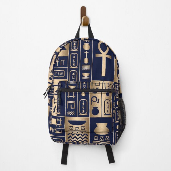 Item preview, Blue and Gold Ancient Egyptian Hieroglyphs Pattern designed and sold by CynthiaGraphics.