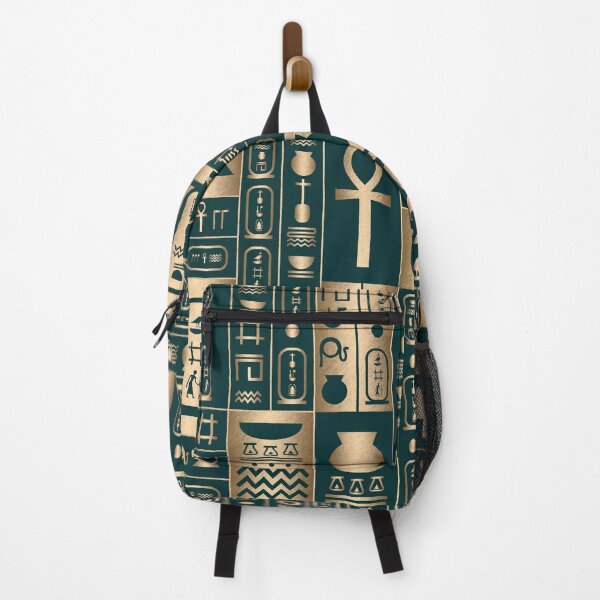 Item preview, Green and Gold Ancient Egyptian Hieroglyphs Pattern designed and sold by CynthiaGraphics.