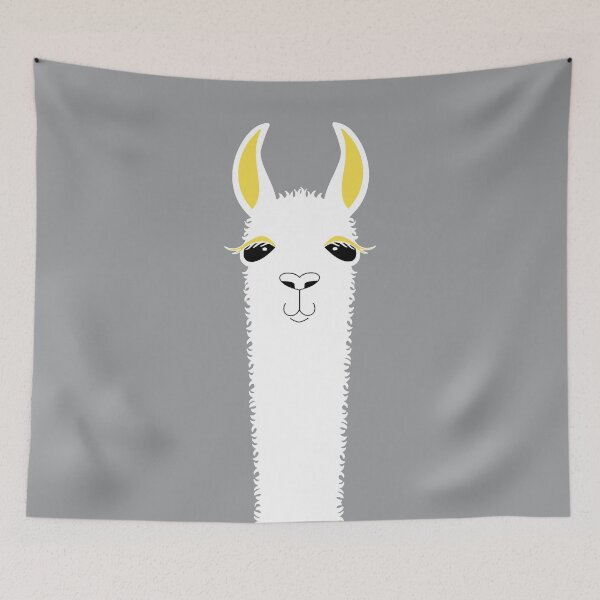 Item preview, LLAMA PORTRAIT ON ULTIMATE GRAY designed and sold by Jean Gregory Evans.