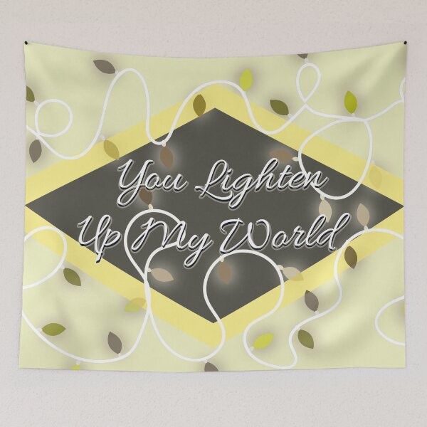Item preview, You lighten up my world glowing lights yellow background designed and sold by myseptember18th.