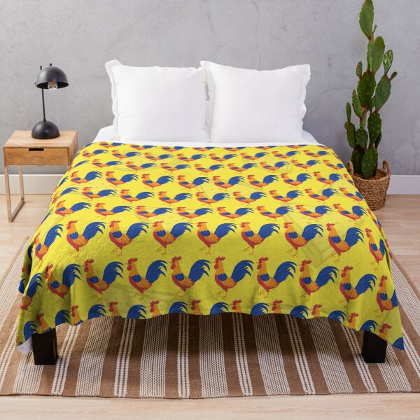 Item preview, Colorful Roosters Pattern with Yellow Background designed and sold by HappinessWorld.