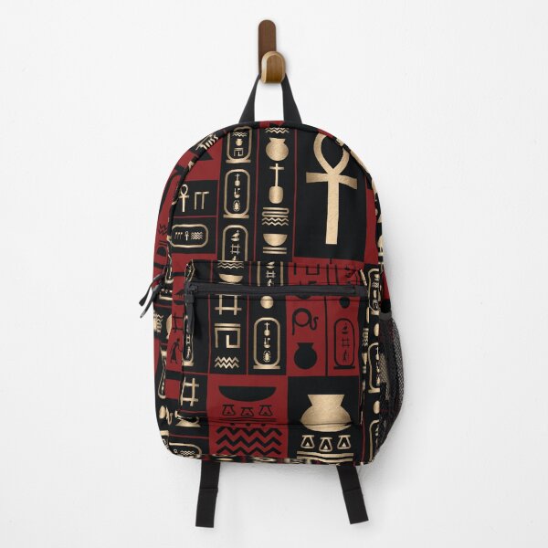 Item preview, Black Gold Red Ancient Egyptian Hieroglyphs Pattern designed and sold by CynthiaGraphics.