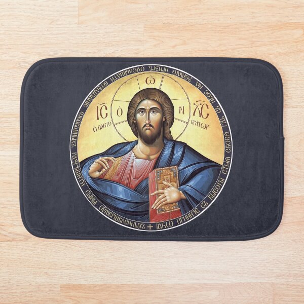 Christ Pantocrator Icon Bath Mat
