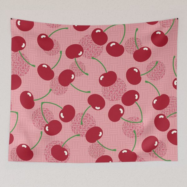 Item preview, cherries on pink designed and sold by Soramame.