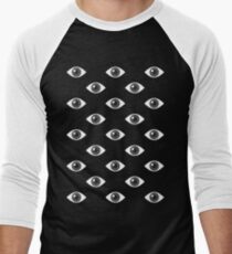 Eyes Wide Open - on Black Men's Baseball ¾ T-Shirt