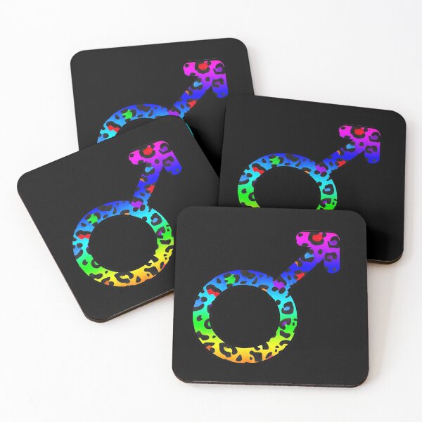 Item preview, Mars Planet Symbol in Dark Rainbow Leopard Print Pattern designed and sold by Bumblefuzzies.