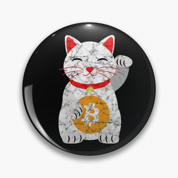 Artikelvorschau, Vintage Maneki Neko mit Bitcoin-Logo - Kryptowährungs-Design entworfen und verkauft von AnyKitty.