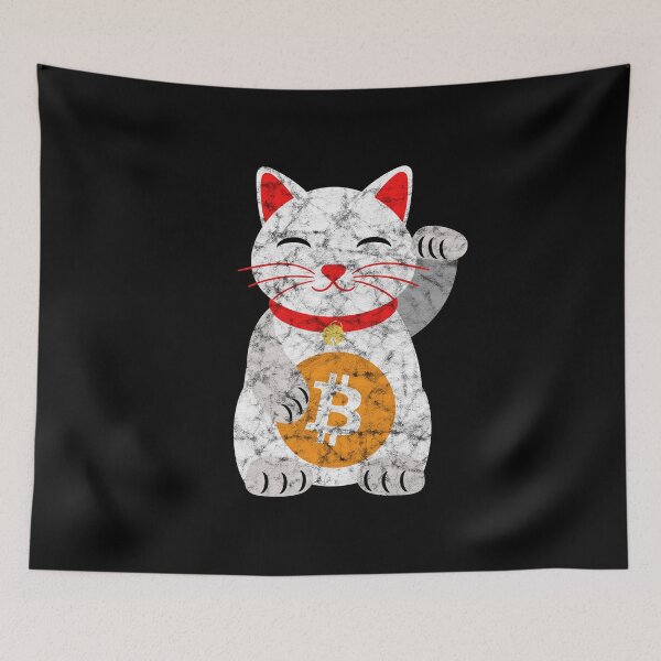 Item preview, Vintage Maneki Neko With Bitcoin Logo - Cryptocurrency Design designed and sold by AnyKitty.