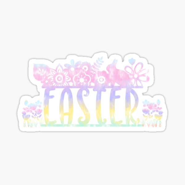 Item preview, Easter Bunny and Flowers Pastel Tie Dye  designed and sold by Treasurekey.