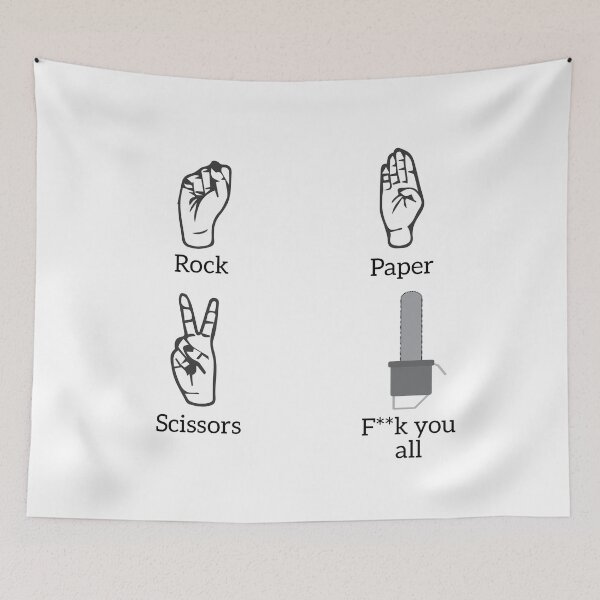 Item preview, Rock paper scissors fuck you all designed and sold by malo Barbier.