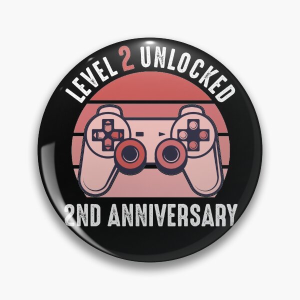 Item preview, Level 2 Unlocked 2nd Anniversary Gamer designed and sold by RandomStuffShop.