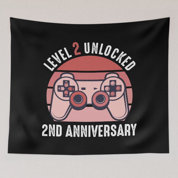 Item preview, Level 2 Unlocked 2nd Anniversary Gamer designed and sold by RandomStuffShop.