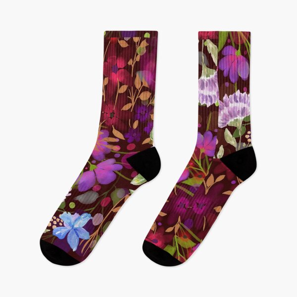 Aperçu de l'œuvre Modèle de fleurs aquarelle avec un fond coloré créée et vendue par Doucheka.