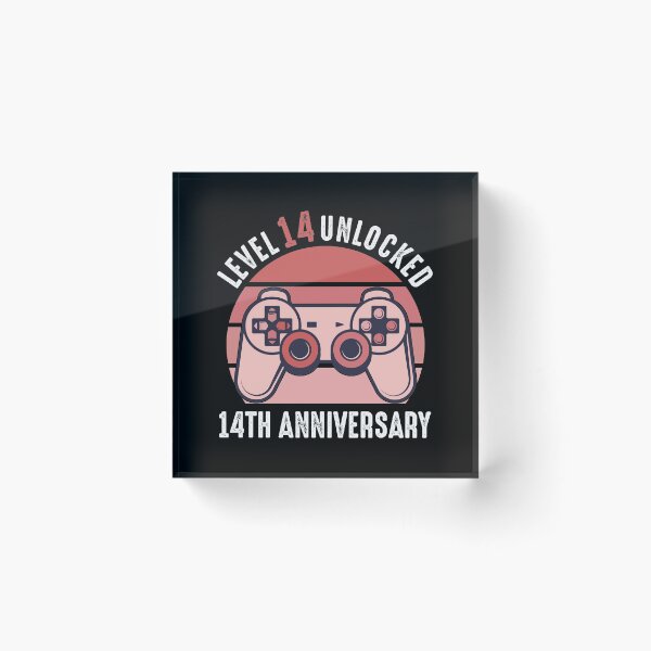 Item preview, Level 14 Unlocked 14th Anniversary Gamer designed and sold by RandomStuffShop.