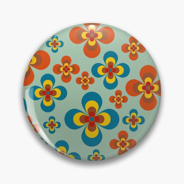 Item preview, Retro 70s vintage flower style pattern designed and sold by designandclouds.
