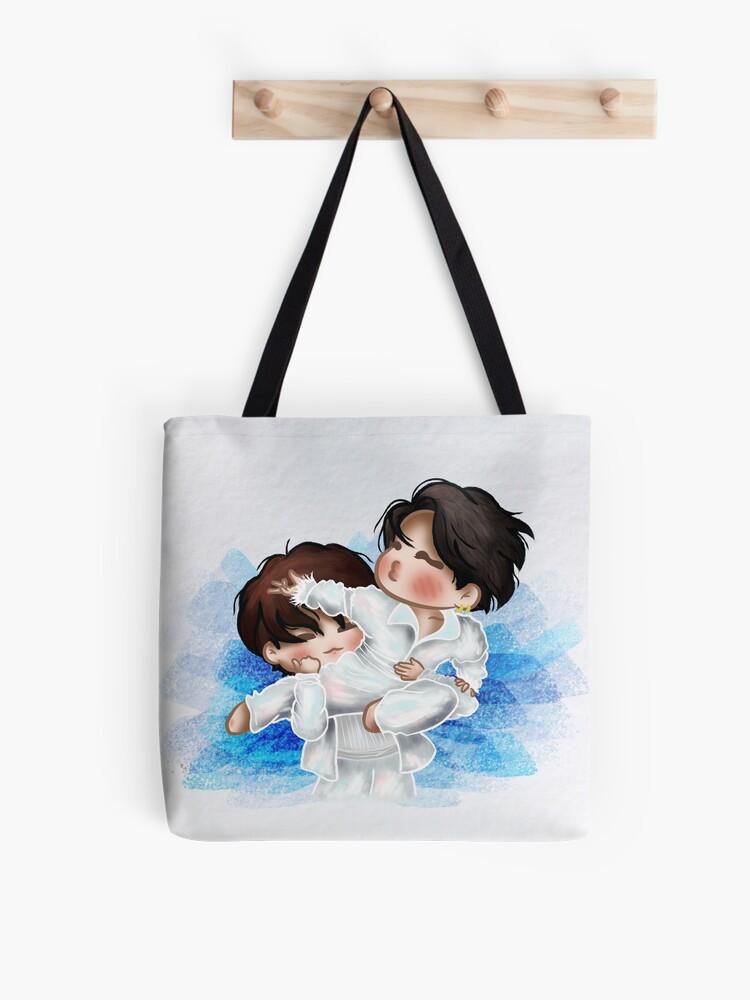 BTS Jimin and JK Black Swan Tote bag - hand painted Jimin and Jung Kook  Handmade